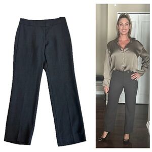 Akris gray brown straight leg trouser dress pants 100% wool 6 professional